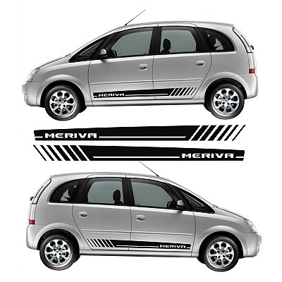Adesivo Lateral Para Chevrolet Meriva Faixa Mv2 Tuning Fita Colante Adesiva Sticker