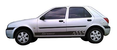 Adesivo faixa lateral Ford Fiesta G1 2 ou 4 portas modelo Fiesta Antigo Sport