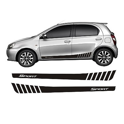 Kit Faixa lateral adesiva tuning Modelo Sport para Toyota Etios hatch peças acessórios Fita Colante SRT Wolf 1