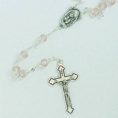 Terço Gota Rosa 6mm