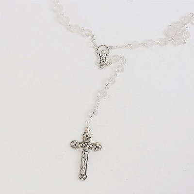 Terço Cristal Branco 6mm