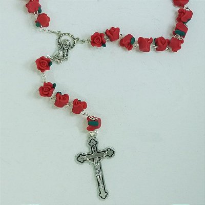 Terço Formato De Rosas 10mm