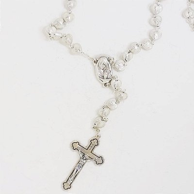 Terço Coração Branco