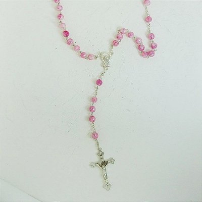 Terço Perolado Rosa 6mm