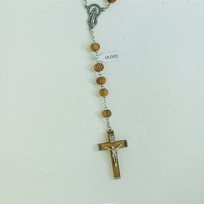 Terço Madeira De Oliveira Trabalhado 8mm