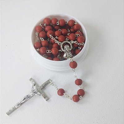 Terço Rosa Perfumado Original Santa Rita