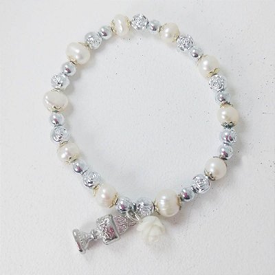 Pulseira Eucaristia Perola