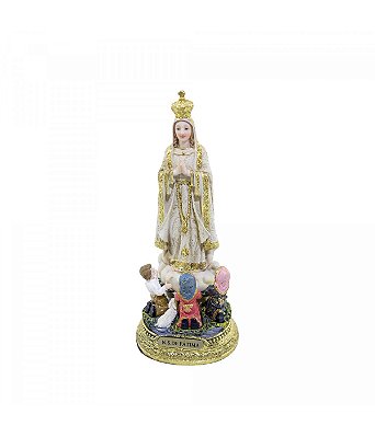 Imagem Nossa Senhora De Fátima com Pastores 22 CM - Resina Importado