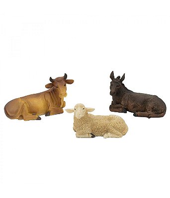Presépio Animais - Burro, Boi e Ovelha 13 CM