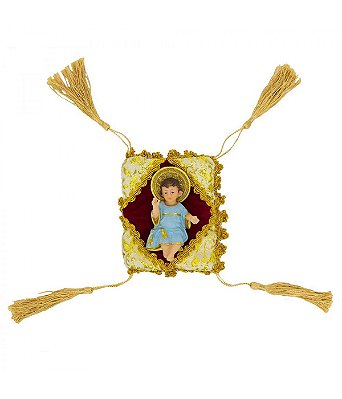 Menino Jesus 8 CM Roupa Azul na Almofada