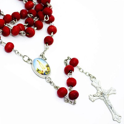 Terço Rosa Perfumado Nossa Senhora de Fátima - Display 12x unidades