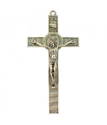 Crucifixo de Parede Dourado Metal 30x15 CM