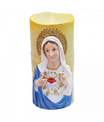 Vela Artificial Luminária Imaculado Coração de Maria 17,5cm