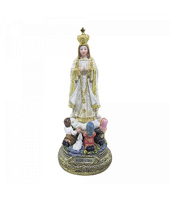 Nossa Senhora de Fátima com Pastores 15 CM