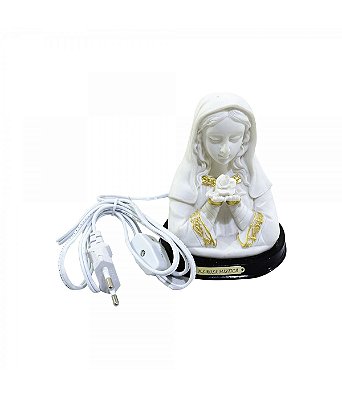 Abajur Luminária Nossa Senhora da Rosa Mística 14 CM