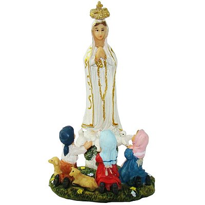 Nossa Senhora de Fátima com Pastores 13 CM