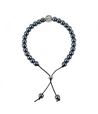 Pulseira Terço Contas Cinzas 0.7 CM Medalhão São Bento 7 CM
