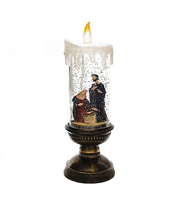 Luminária em Formato de Vela com Presépio 30 CM de Altura