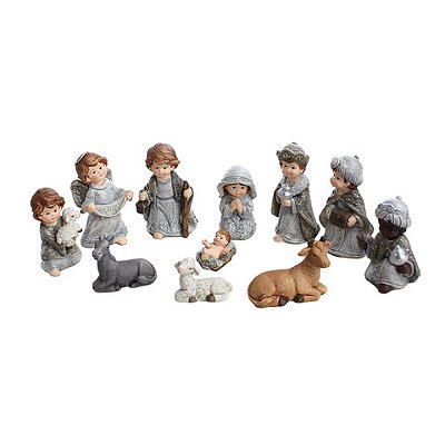 Presépio Infantil 11 Peças 8,6 CM - Cinza