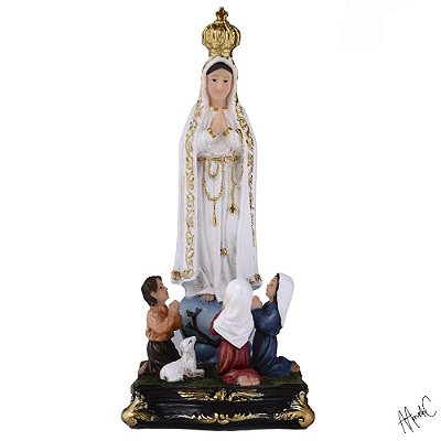 Nossa Senhora de Fátima com Pastores 14 CM