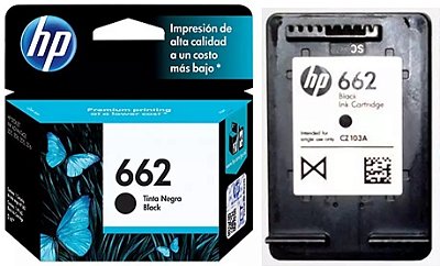 Cartucho de Tinta HP 662 Preto - CZ103AB
