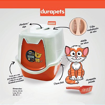 Banheiro Plast Pet Cat New Gold Rosa - Dogão Pet Shop