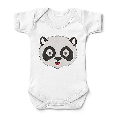 Body Bebê Manga Curta Panda