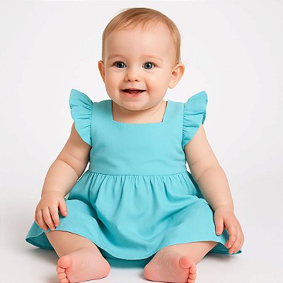 Vestido de Bebê Manga Curta Jana
