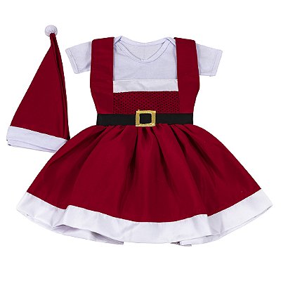 Conjunto para Bebê com Body e Vestido Meu Primeiro Natal