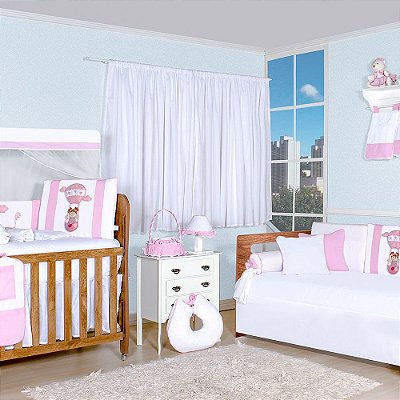 Quarto De Bebê Balão Mágico Rosa 31 Peças