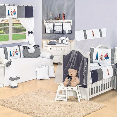 Quarto De Bebê Cachorro Náutico 36 Peças