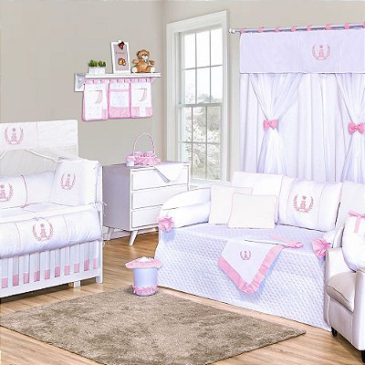 Quarto De Bebê Realeza Rosa 36 Peças