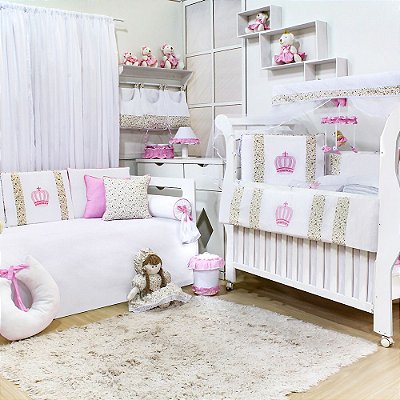 Quarto Completo Rainha Rosa Floral 23 Peças