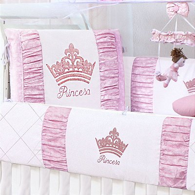 Kit Berço Princesinha Rosa 9 Peças