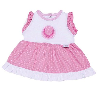 Vestido de Bebê Manga Curta Princesa