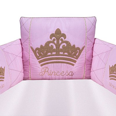 Berço Portátil para Menina Princesa Luxo Rosa com Bordado