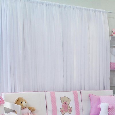 Cortina para Quarto de Bebê e Infantil Micro Fibra 150 Fios 04 Peças Coleção Sophia