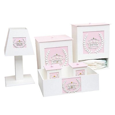 Kit Higiene Princesa Rosa Mdf