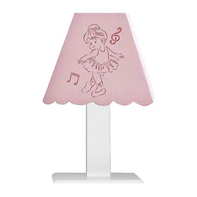 Abajur MDF para Quarto de Bebê Bailarina Rosa