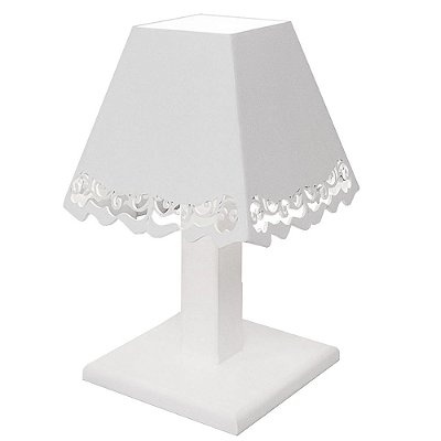 Abajur MDF para Quarto de Bebê Provençal Santo Anjo Branco