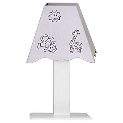 Abajur MDF para Quarto de Bebê Selva Baby Branco