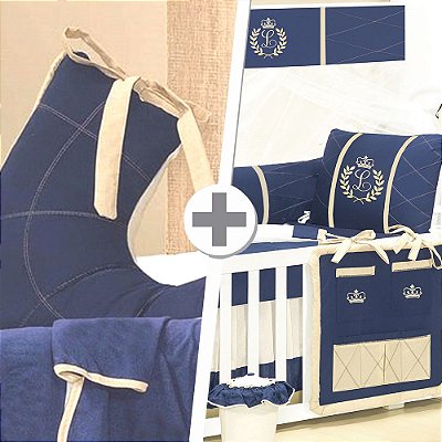 Combo Kit Berço + Almofada Amamentação Com A Inicial Do Bebê Luxo