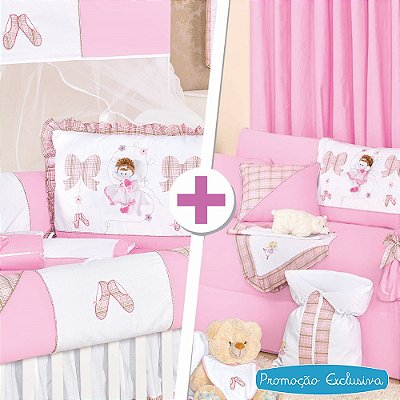 Combo Kit Berço + Kit Cama Babá Bailarina