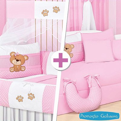 Combo Kit Berço + Kit Cama Babá Ursa Carinho