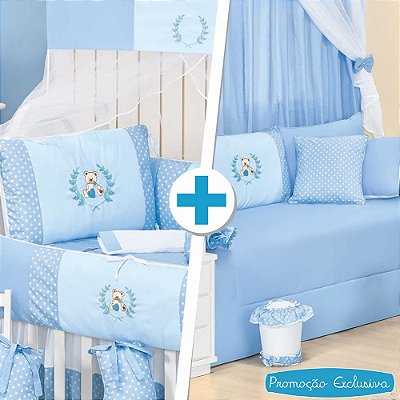 Combo Kit Berço + Kit Cama Babá Urso Baby