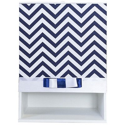 Porta Fralda Chevron Azul Marinho Mdf