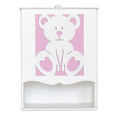 Porta Fralda Ursa Rosa Mdf