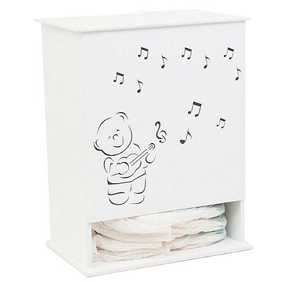 Porta Fralda Urso Musical Mdf