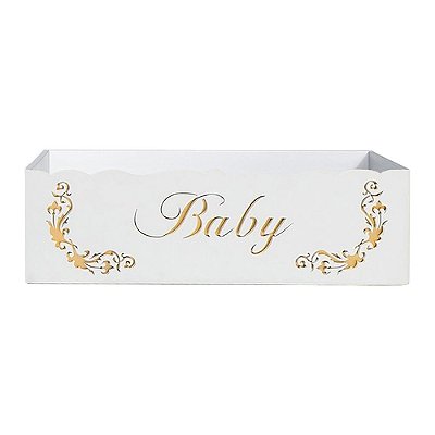 Cesta MDF Decorada para Quarto de Bebê Baby Gold