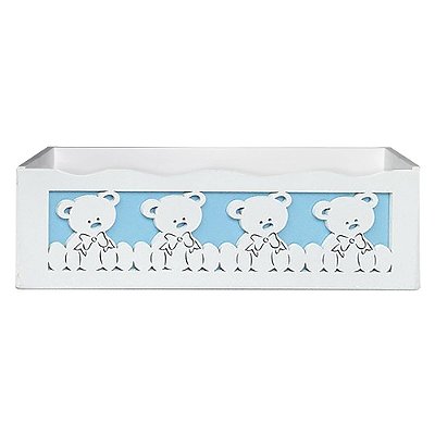 Cesta MDF Decorada para Quarto de Bebê Urso Baby